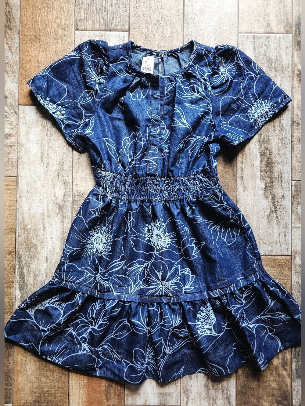 NWT Anthropologie Somerset Denim Floral Mini Dress Size S $168